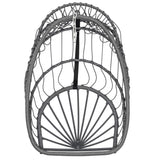 Yechen Indoor Outdoor Egg Hanging Chair with Stand, Patio Wicker Swing Egg Chair Indoor Swinging Chair Outdoor Hammock Egg Chair 350lbs Capacity for Patio Bedroom Balcony, Charcoal Grey (EG-001) Yechen