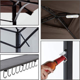 MASTERCANOPY 8 x 5 Grill Gazebo Outdoor BBQ Gazebo Canopy with 2 LED Lights (Brown) MASTERCANOPY