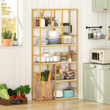 Tangkula 71” Tall Bookshelf, 5-Tier Geometric Bookcase with Open Display Shelf and Metal Frame, Freestanding Modern Storage Organizer for Living Room & Home Office (White, 71”H) Tangkula