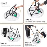 Cocktail Table 28in Portable Folding Bar Height Table, Compact Round High Top Plastic & Steel Bistro with Removable Legs, for Indoor Outdoor RV Patio Catering Parties Commercial Events pollilar