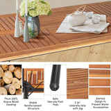 Tangkula 7 Pieces Patio Dining Set, Acacia Wood Wicker Dining Furniture Set with Steel Frame & Umbrella Hole, Outdoor Dining Table Chair Set with Removable Cushions for Backyard, Garden (Black) Tangkula