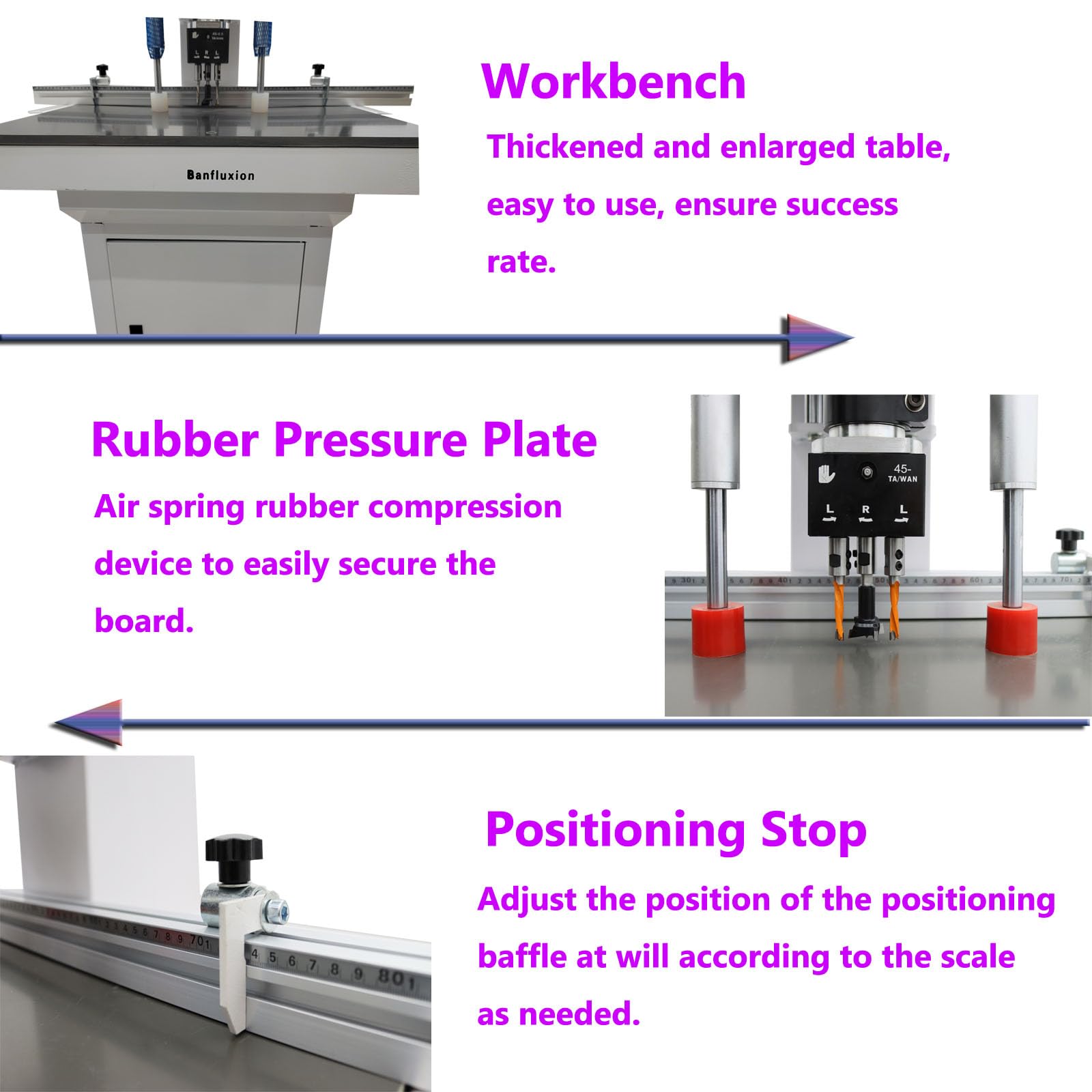 Banfluxion 110V Woodworking Hinge Drilling Machine Single Head Pneumatic Hinge Boring Insertion Machine Hinge Boring Drill Press Machine for Drilling Processing of Doors, Cabinets, 2880r/min - WoodArtSupply