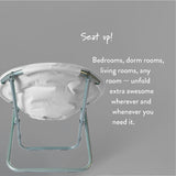 Urban Lifestyle Micromink Foldable Saucer Chair, Grey Urban Lifestyle