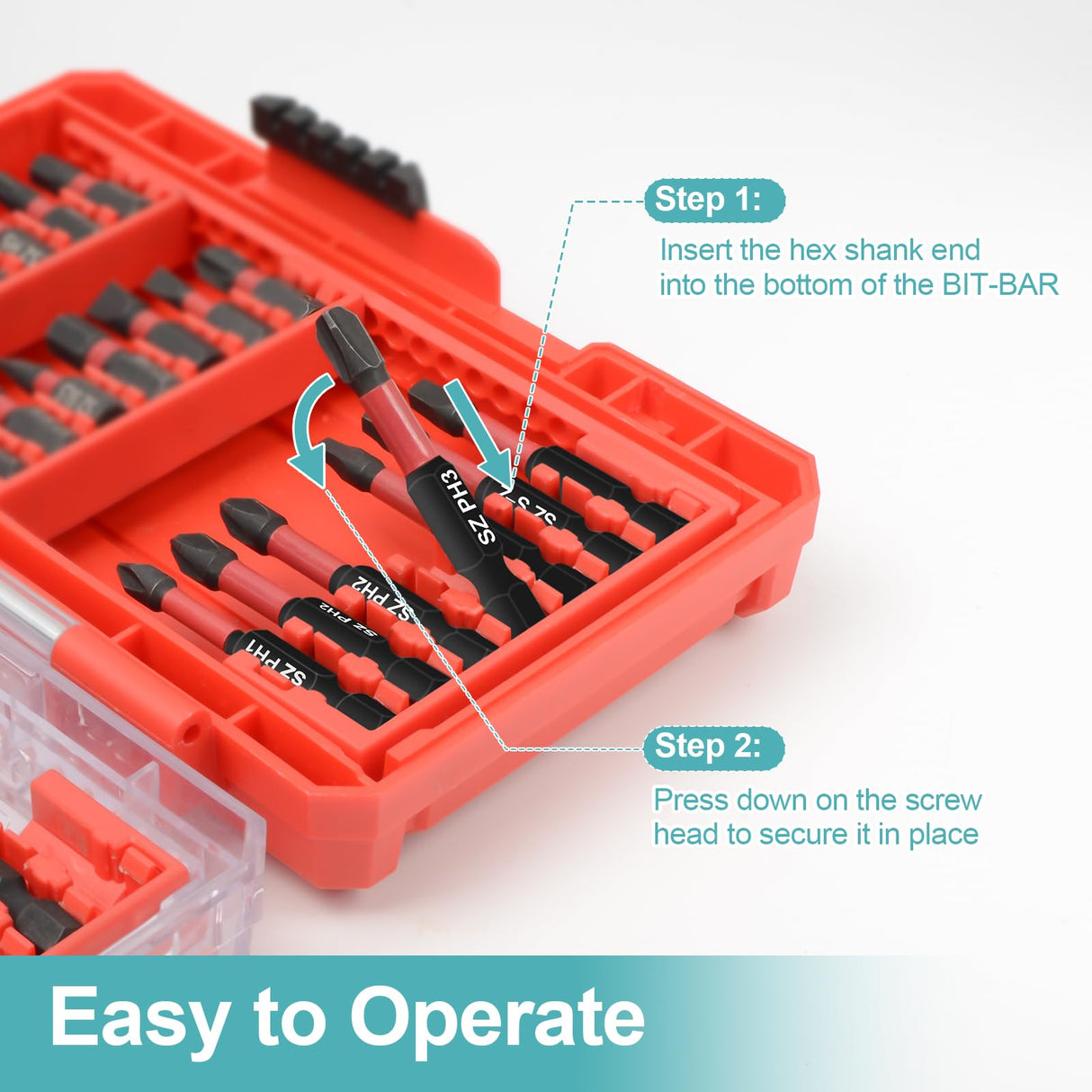 35Pcs Screwdriver Bits Set S2 Steel Screwdriver Impact Kit With a Storage Box, Used for Power Screwdrivers and Electric Drill Drivers YOSIGHT