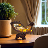 Drawelry 3D Wood Carving Animals Lamp Home Decorative, Cute Bear Family Elephant Presents Ideas Christmas Living Room Office Decor Warm LED Night Lights Gift for Friend Daughter Son Mom Dad (Eagle) Drawelry