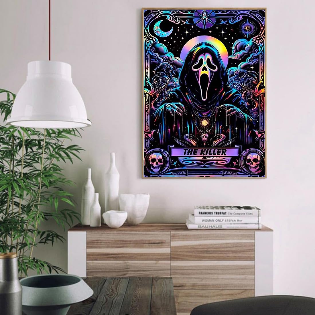 SOTYIOO Halloween Diamond Art Kits for Adults. Halloween Diamond Painting kit for Adults Full Drill Round Gem Art 5D Diamond Dots Suitable Home Wall Decor 12x16inch SOTYIOO