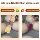 3 Pcs Pastry Brush, Natural Bristle Basting Brush, Cooking Brush, Food Brush, Butter Brush, Baster Brush, BBQ Brushes for Sauce, Kitchen Baking Brushes for Oil, Grilling, Marinade yeestone