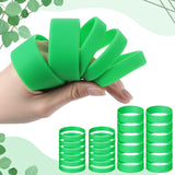 Yoande 24 Pcs Silicone Bands for Sublimation Cups Silicone Bands 2 Size Elastic Heat Resistant Thick Ring Rubber Bands Holder Tumbler Printing Band for Wrapping Cup Prevent Ghosting DIY Craft (Green) Yoande