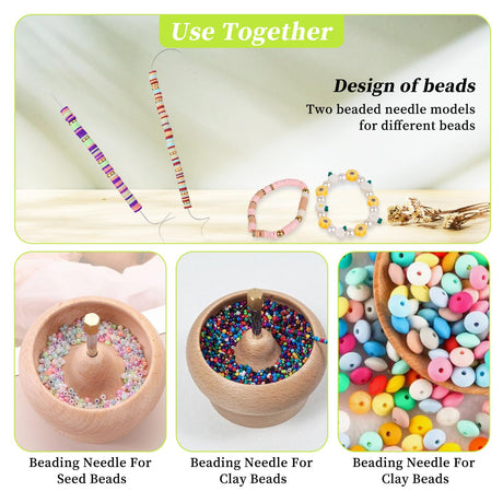 4Pcs Bead Spinner Needles Big Eye Beading Needles Stainless Bead Needle,Bead Needles for Jewelry Making Bracelet Necklace Jewelry Making (Needle) Tucnoeu