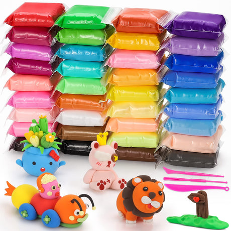 CiaraQ Modeling Clay Kit - 36 Colors Air Dry Ultra Light Clay, Safe & Non-Toxic, Great Gift for Kids. CiaraQ