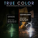 YESWELDER Large Viewing Screen 3.93"X3.66" True Color Solar Power Auto Darkening Welding Helmet, 4 Arc Sensor Wide Shade 4/5-9/9-13 for TIG MIG Arc Weld Grinding Welder Mask LYG-M800H YESWELDER