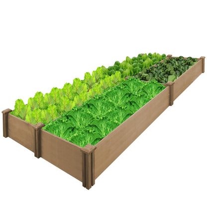 PetsCosset 8x4Ft Raised Garden Bed – Planter Box for Outdoor Plants, Fir Wood Garden Beds for Vegetable, Herb, and Flower Cultivation – Easy Assemble