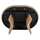 VilroCaz 5-Piece Retro Functional Dining Set, Solid Wood Extendable Dining Table with 4 Upholstered Chairs and Rattan Backrests, Round Dining Table Set for Dining Room Kitchen (Natural-7.7) VilroCaz