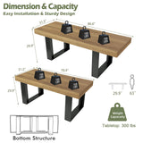 STHOUYN Farmhouse Rustic Extendable Dining Room Table for 8 10, 70.9" (86.6") x 31.5", Rectangular Dinner Table for 6-10, Mid Century Modern Expandable Retractable Wooden Kitchen Table (Brown) STHOUYN