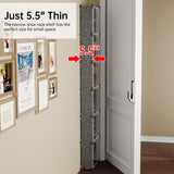 MAGINELS 6 Tier Shoe Rack Organizer with Cover, Slim Shoe Storage Cabinet, Behind The Door, Narrow Shoe Shelf for Closet, entryway, Black MAGINELS