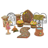 Arcadia Garden Products Pebble Lane Polyresin Fairy Garden Kit (11-Piece) Arcadia Garden Products