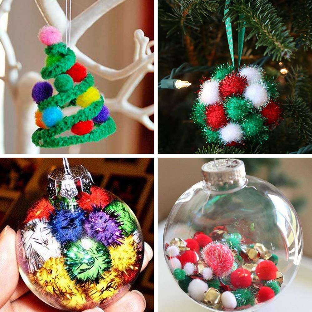 Winlyn 475 Set Christmas Jingle Bell Wreath Christmas Tree Ornaments Craft Kit Jingle Bell Metallic Chenille Stems Glitter Pom-Poms Ribbon Assortment for Kids Holiday Xmas Bracelets Necklaces Artwork Winlyn