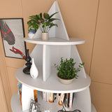 Yeyawomy 72-inch Corner Shelf, 6-Tier Wooden Bookshelf, Floor-Standing Standing Bookcase Storage Rack, Toy Organizer Cabinet Chest, Book Display Shelf, White Yeyawomy