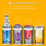 MURRICON 16 oz Sublimation Tumblers Blanks Straight,4-in-1 Sublimation Skinny Can Cooler,Stainless Steel Insulated Sublimation Tumblers,with Lid and Straw,8 Pack MURRICON