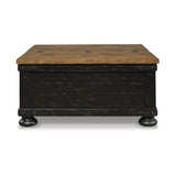 Signature Design by Ashley Valebeck Farmhouse Lift Top Coffee Table with Storage, Distressed Brown & Black Finish Signature Design by Ashley