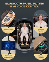 4D Massage Chairs Full Body,Zero Gravity SL-Track Shiatsu Massage Chair Recliner,Core Heating,20 Massage Techniques,Deep Yoga Stretch,Foot Rollers, Ai Voice,Touch Screen,Wireless Charging armali