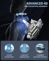 MeitFith 4D+2D Dual Mechanism Massage Chair Full Body, Zero Gravity Shiatsu SL Track Massage Chair with Heat, Calf Rollers, Bluetooth Speakers, AI Voice Control & Smart Body Scan, Grey MeitFith