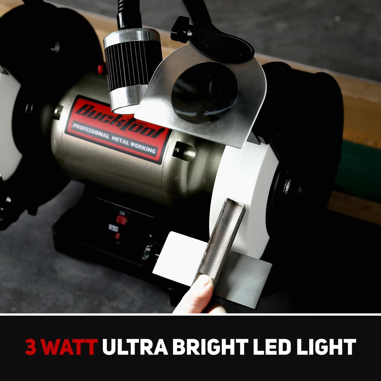 BUCKTOOL 8 Inch 3/4 HP Low-Speed Bench Grinder fit CBN Wheel Professional Wobble-free Wheel Grinder TDS-200C4HL Bucktool