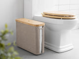 StorageWorks Toilet Paper Storage Basket, Toilet Paper Basket with Bamboo Lid, Large Toilet Paper Holder for up to 9 Mega Rolls, Toilet Paper Storage Cabinet for Bathroom, Brown and Beige, 1 Pack StorageWorks