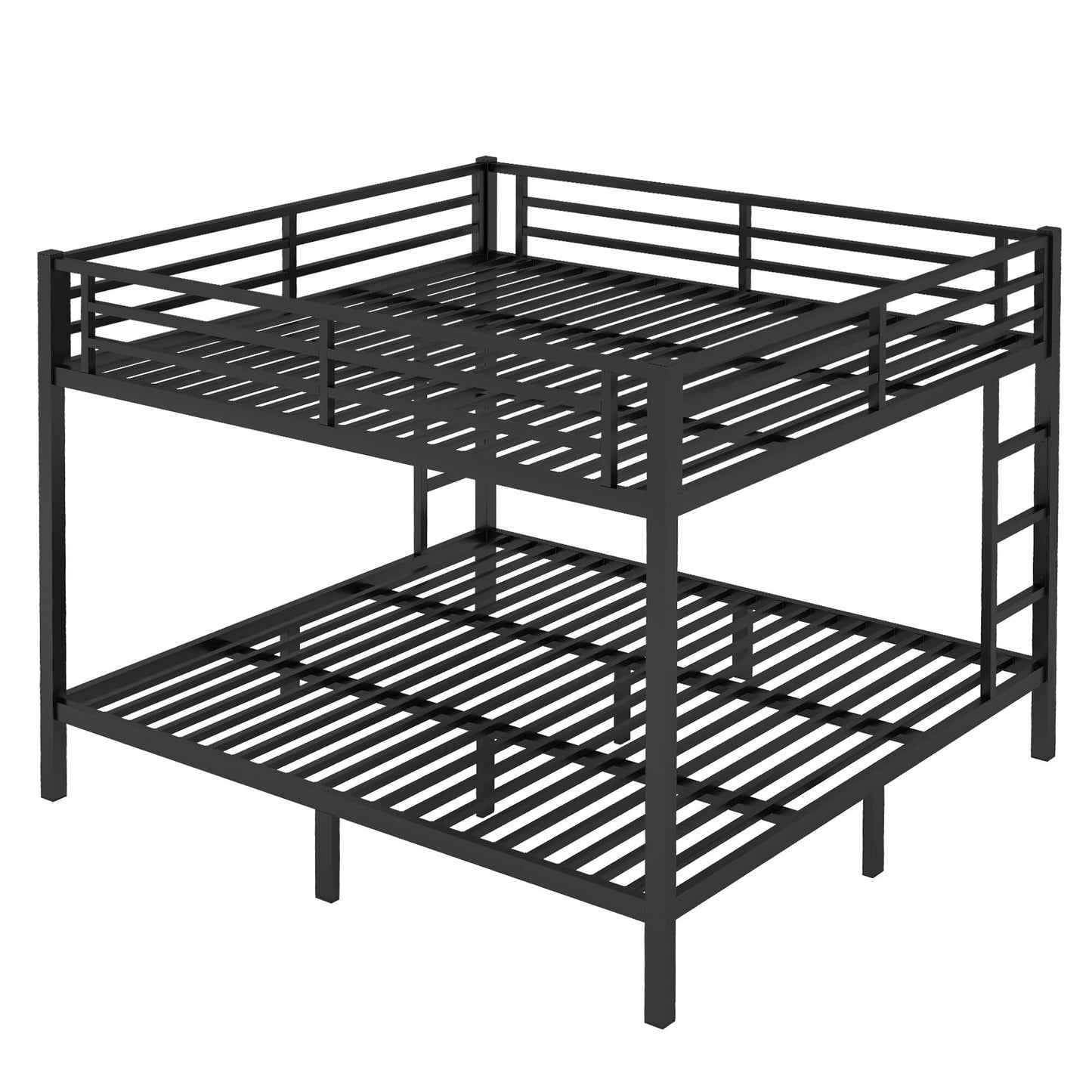 JIJIWANG Metal King Over King Bunk Bed for Teens and Adults,Space-Saving/Noise Reduced/No Box Spring Needed, Black