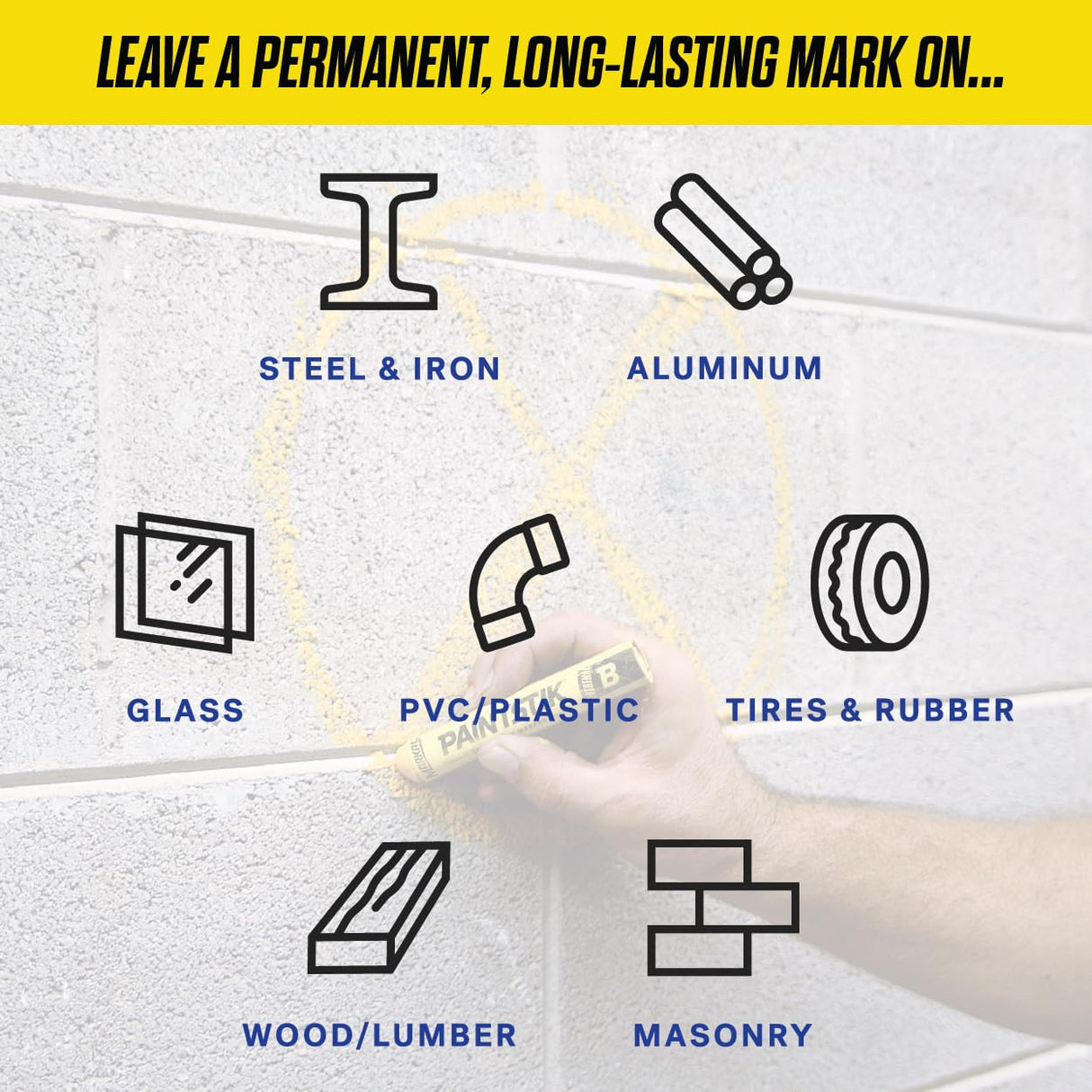 Markal 12-Pack White Paint Markers - Permanent, Waterproof & UV Resistant for Metal, Wood, Tires - Home & Industrial Use, Fade-Resistant, Made in USA - Works on Oily, Icy, Wet, Dry & Cold Surfaces Markal