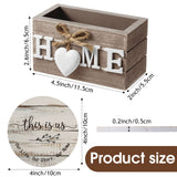 Queekay Housewarming Gifts for Home Decoration Wooden Heart Coasters for Drinks 6 Set Farmhouse Coasters with Holder Funny for Family Coffee Table Protection, 4''(Classic Farmhouse) Queekay
