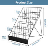 ybaymy 6-Tier 18" Wide Metal Wire Magazine Rack,Table Top Book Display Stand with Sign Channel,Collapsible Commercial Display Holder for Comic,Greeting Card,Literature,Trade Show,Art Print ybaymy