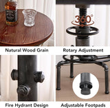 Topower 3 Piece Pub Table and Stool Set Round Bar Table Adjustable Height Coffee Table Farmhouse Counter Height Bar Stools with Backrest Silver 1 Table + 2 Stools Topower