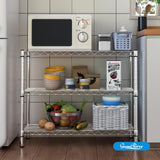 Guan River 3-Shelf Storage Shelf Adjustable Metal Shelf Wire Shelving Storage Rack Display Shelf for Office,Kitchen,Bedroom,Bathroom,Laundry,Pantry Basement,Garage(Chrome,36" L x 14" W x 30" H) Guan River