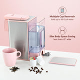 Mecity Pink Coffee Maker 3-in-1 Single Serve Coffee Machine, For Flat Bottom Coffee Capsule, Ground Coffee, 6 to 10 Ounce Cup, Removable 50 Oz Water Reservoir, 120V 1150W Mecity