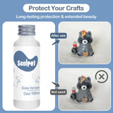 1DFAUL 100ml Air Dry Clay Glaze Varnish & Sealant, Prevents Crazing Yellowing, Scratch Resistant Wear, Waterproof, Hight Gloss Finish 1DFAUL