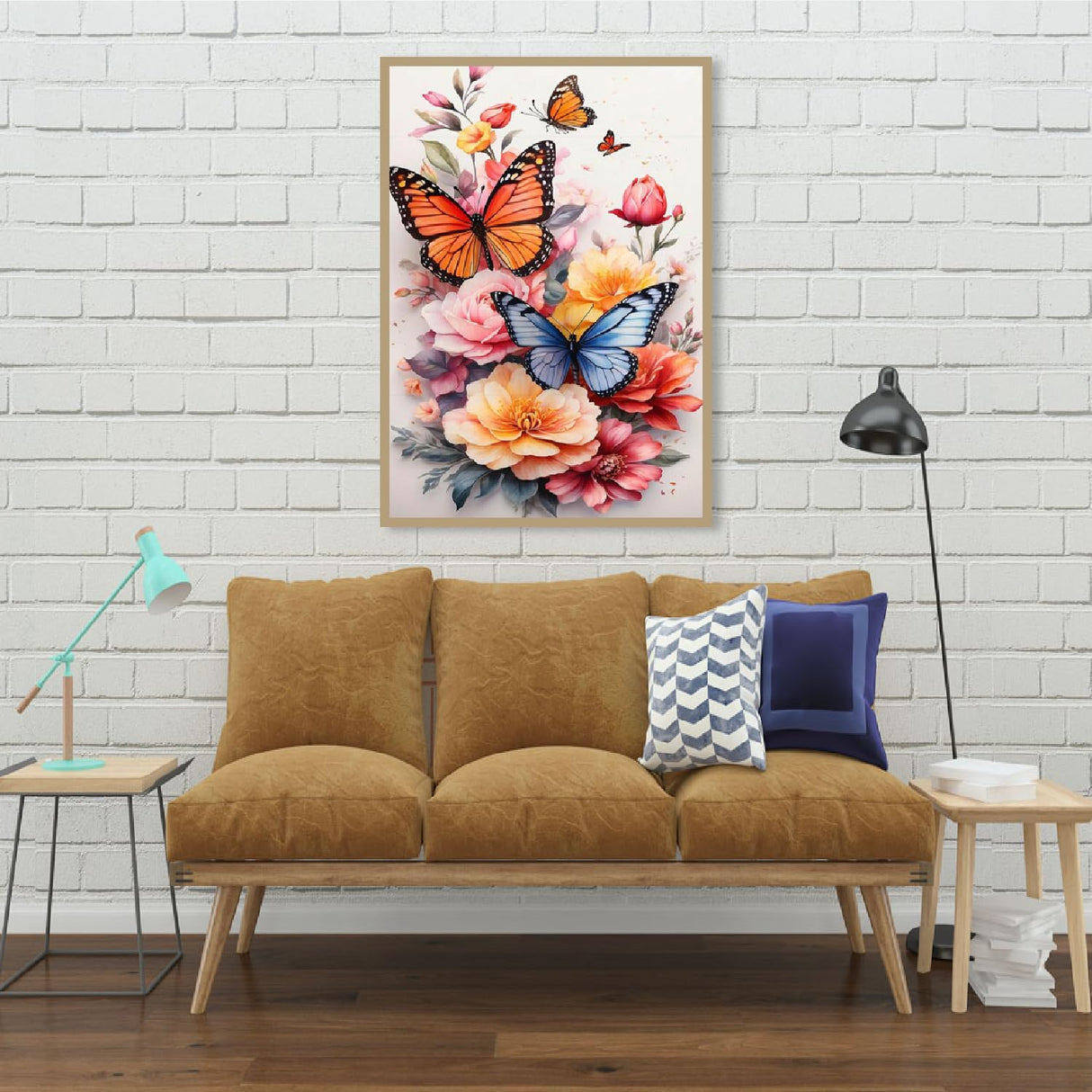 Diamond Art Kits for Adults - Butterfly Flowers Diamond Painting Kits DIY 5D Full Drill Diamond Dots Paintings with Diamonds Gem Art and Crafts for Home Decor 12x16 Inch Fuinkqe