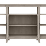 Bush Furniture Key West Tall TV Stand with Set of 2 Bookcases in Washed Gray, Farmhouse Entertainment Center for 65 Inch Television Bush Furniture