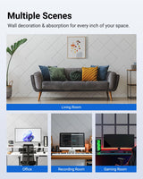 Topnaca 12 Pack Soundproof Wall Panels Self-Adhesive, 12" X 12" X 0.4" Sound proof panels for walls, High Density Acoustic Panels, Sound Absorbing Panel for Studio, Home, Offices(White) Topnaca