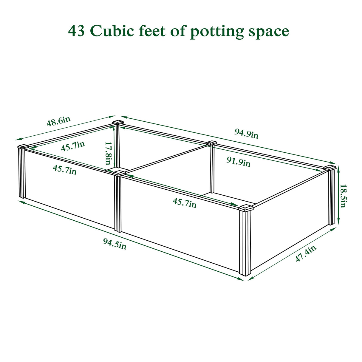 MUPATER 8x4x1.5 FT Wooden Raised Garden Bed, 43 Cubic Feet Outdoor Plant Box with Mortise & Tenon Design, Deep Raised Garden Bed for Herbs, Vegetables and Flowers, Garden, Natural Wood MUPATER