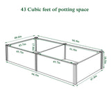 MUPATER 8x4x1.5 FT Wooden Raised Garden Bed, 43 Cubic Feet Outdoor Plant Box with Mortise & Tenon Design, Deep Raised Garden Bed for Herbs, Vegetables and Flowers, Garden, Natural Wood MUPATER