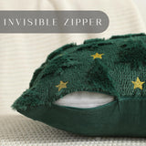 Allorry Christmas Pillow Covers 18 x 18 inch Set of 2 Dark Green Christmas Tree Pillow Covers Decorations Plush Faux Fur Soft Cushion Case for Winter Xmas Holiday Home Bedroom Sofa Decors PT004-A18 Allorry