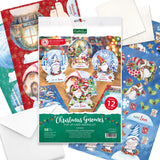 Katy Sue Christmas Gnomes Die Cut Pop Up Card Making Kit for Adults. Makes 12 Cards & Contains Gnome Die Cut Decoupage Paper Sheets, Supports, Envelopes, & Foam Pads For Christmas Card Making Supplies Katy Sue