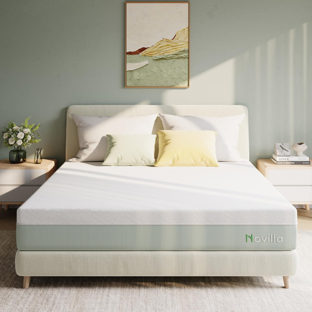 Novilla Mattress Twin Size,12 Inch Gel Memory Foam Mattress in a Box for Cool Night & Motion Isolation,Medium Firm Feel,Bliss Novilla