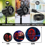 12 in 1 Halloween Projector Outdoor,3D Dynamic Halloween Decorations,Clearer Ghost/Spider/Bat/Skull/Witch/Nativity/Crucifix HD Patterns,Waterproof for Window Wall Cemetery Christmas Decor Nagudenfo