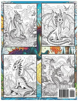 Dragons Coloring Book for Kids 4-12 with Over 50 Dragon Designs (Children's Coloring Books) WoodArtSupply