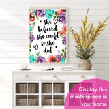 Modern Merch Inspirational Diamond Art for Adults DIY Motivational Quote Wall Art Floral 5D Diamond Painting for Adults, Flowers Cross Stitch Gem Art, Round Drill 12x16 Modern Merch