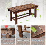 YangAera Outdoor Garden Benches Weatherproof Patio Bench Two-Person Seat Backless Bench Wood Bench with Slatted High Temperature Bench for Front Porch Backyard (Upgraded to Prevent Fading) 90cm Bench YangAera