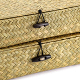 Hipiwe Natural Seagrass Storage Bins with Lid, Woven Wicker Basket Boxes Home Organizer Bins Shelf Organizer Box,Set of 2 Hipiwe