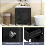 Virubi 30" Bathroom Vanity with Single Sink Combo, Modern Undermount Bathroom Sink Cabinet with 2 Drawers and a Tip-Out Drawer, Freestanding Bathroom Vanities, Soft Closing, Solid Wood Frame Virubi